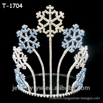 Wholesale colored crystal snowflake christmas pageant crowns